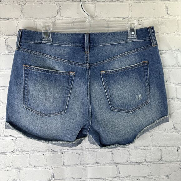 J. Crew Distressed High Rise Light Wash Cuffed Denim Shorts Blue Women's Size 29 - Picture 3 of 9